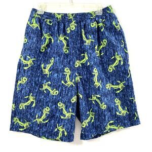 KS Island Swim Trunks Mens‎ Large Tall Blue Knee Length Beachwear